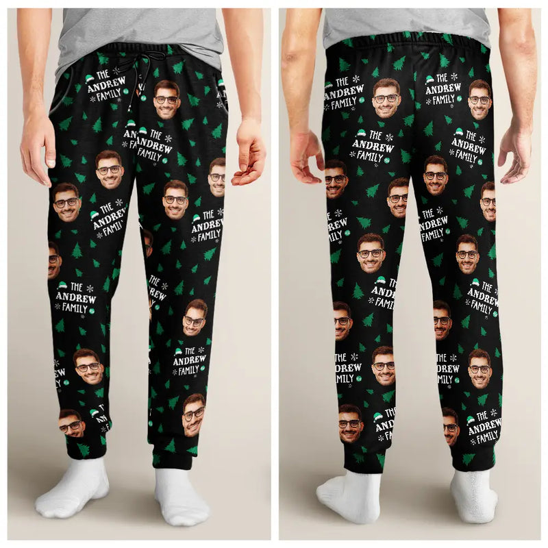 Family, Parents - Custom Photo Christmas Family Faces - Personalized Pajama Pants