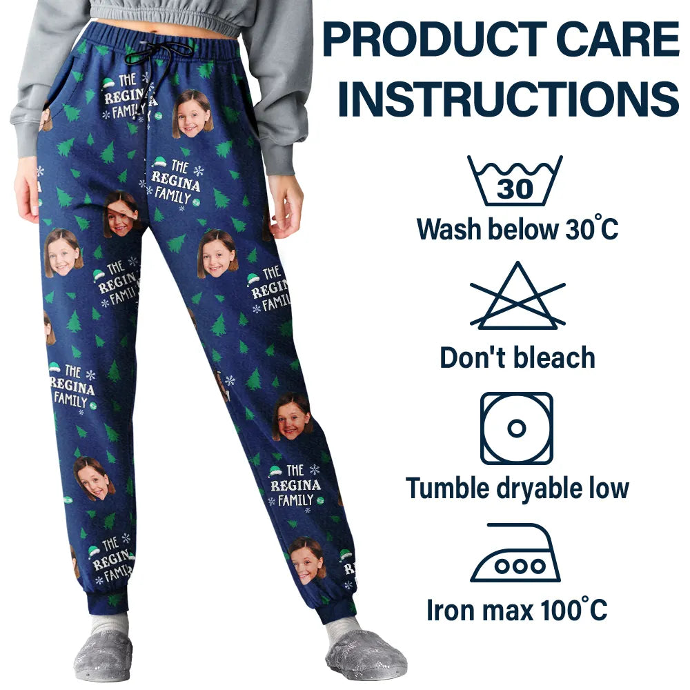 Family, Parents - Custom Photo Christmas Family Faces - Personalized Pajama Pants