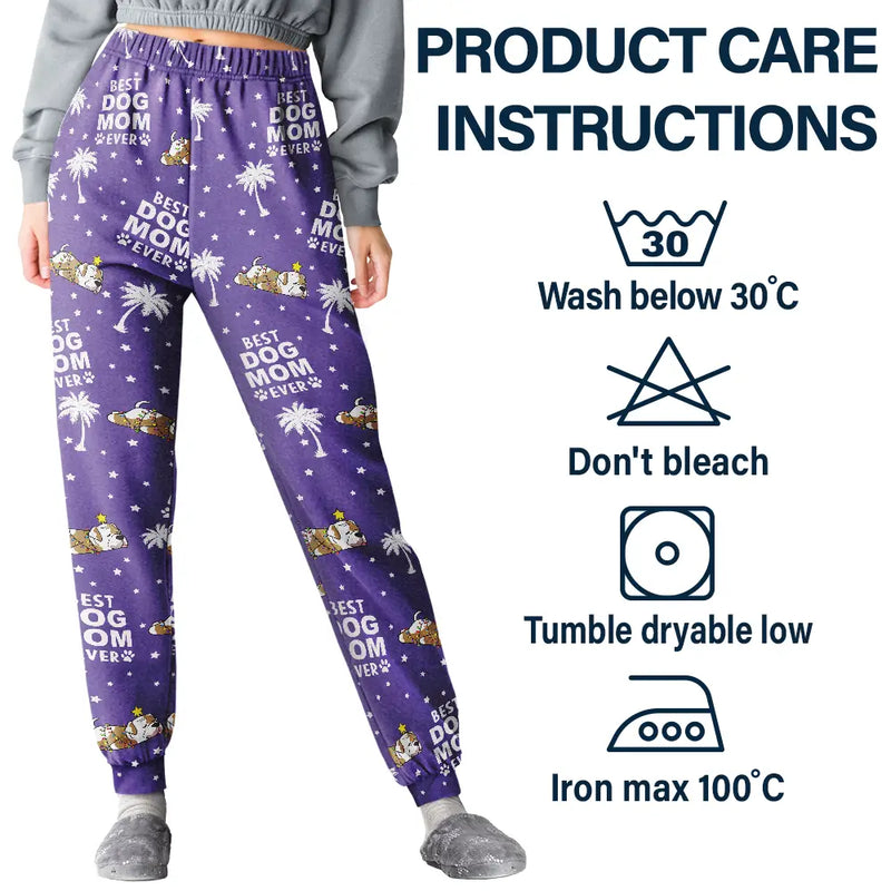 Pet Lovers ,Dog Lovers - Best Dog Mom Dad Ever Lying Dog - Personalized Pajama Pants