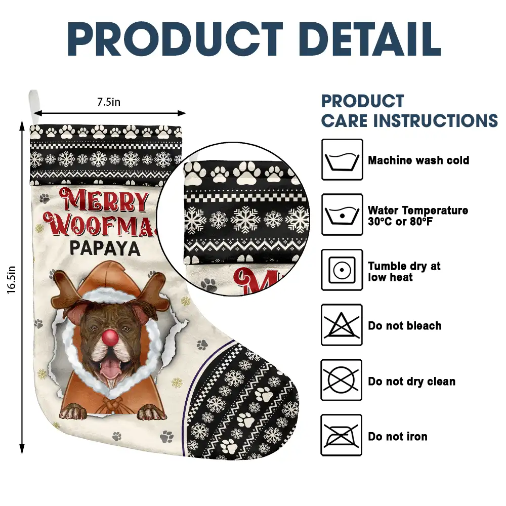 Pet Lovers - Meowy Catmas Merry Woofmas - Personalized Christmas Stocking