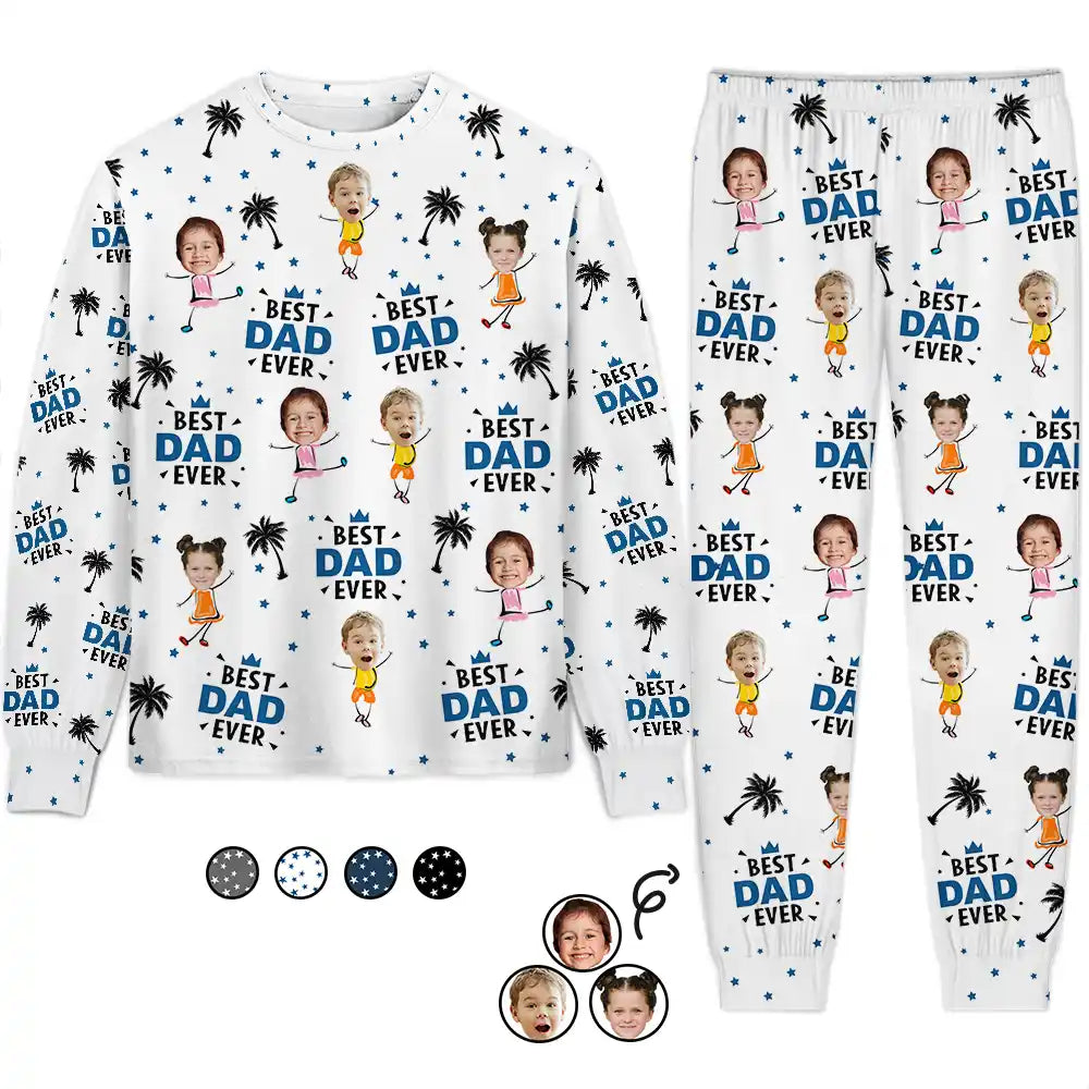 Custom Photo Best Dad Grandpa Ever Personalized Unisex Pajamas Set Wander Prints