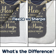 Sad,Family,Parents,Gift For Grandparents,Gift For Sibling,Memorial - Custom Photo A Hug From Heaven Memorial - Personalized Fleece Blanket, Sherpa Blanket