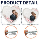 Custom Photo First Christmas Married - Personalized Glass Ornament