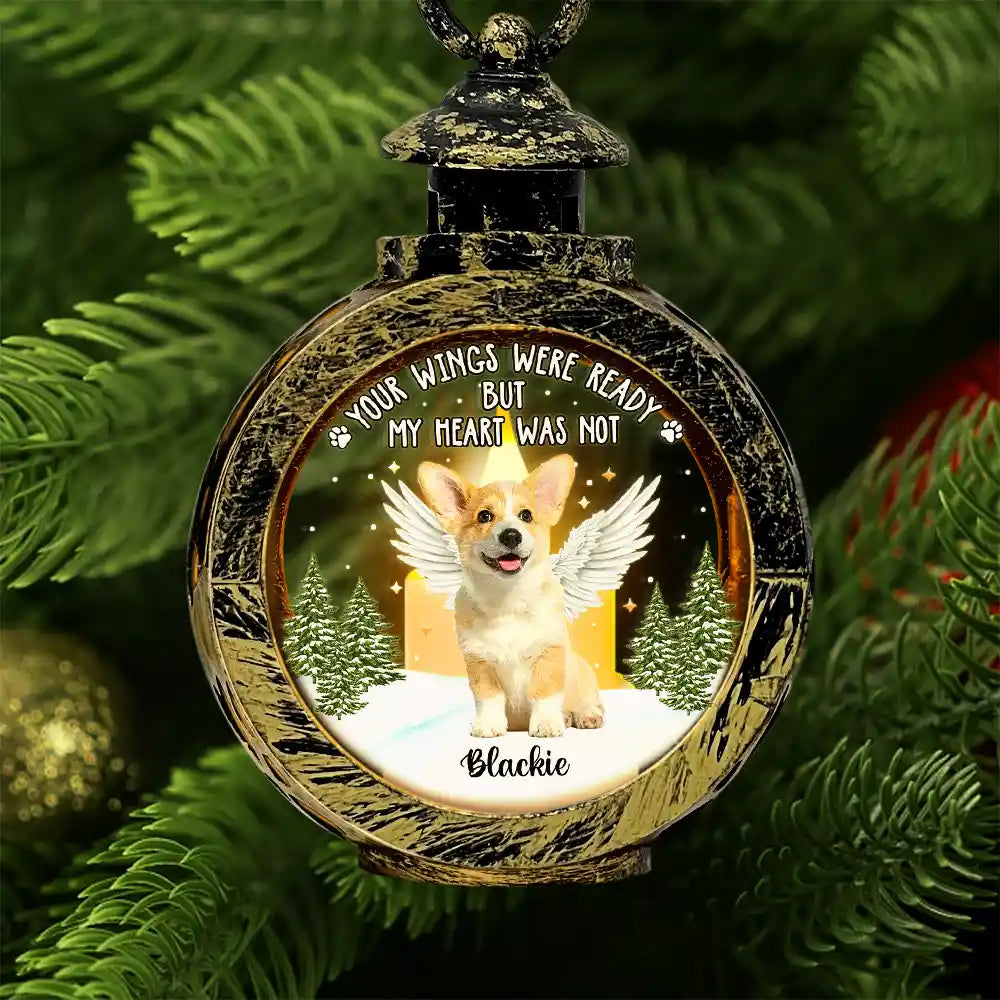 Christmas,Pet Lovers,Dog Lovers,Memorial,Custom Photo,Sad - Custom Photo Your Light Will Always Shine In My Heart Memorial - Personalized Candlelight Lantern Ornament
