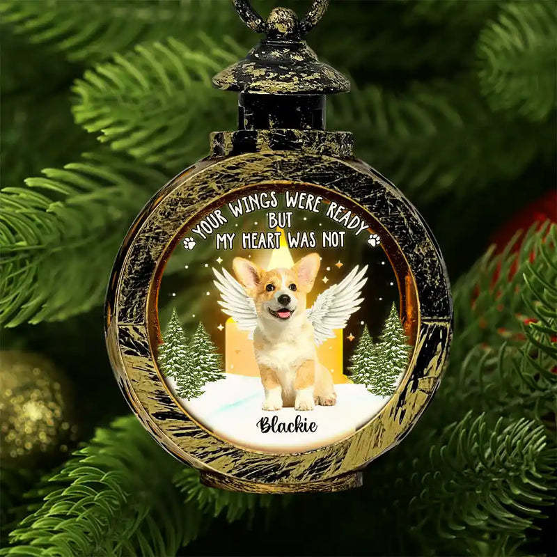 Christmas,Pet Lovers,Dog Lovers,Memorial,Custom Photo,Sad - Custom Photo Your Light Will Always Shine In My Heart Memorial - Personalized Candlelight Lantern Ornament
