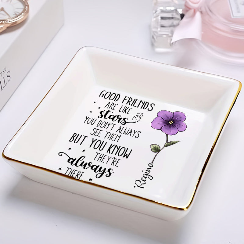 Good Friends Are Like Star - Personalized Ring Dish