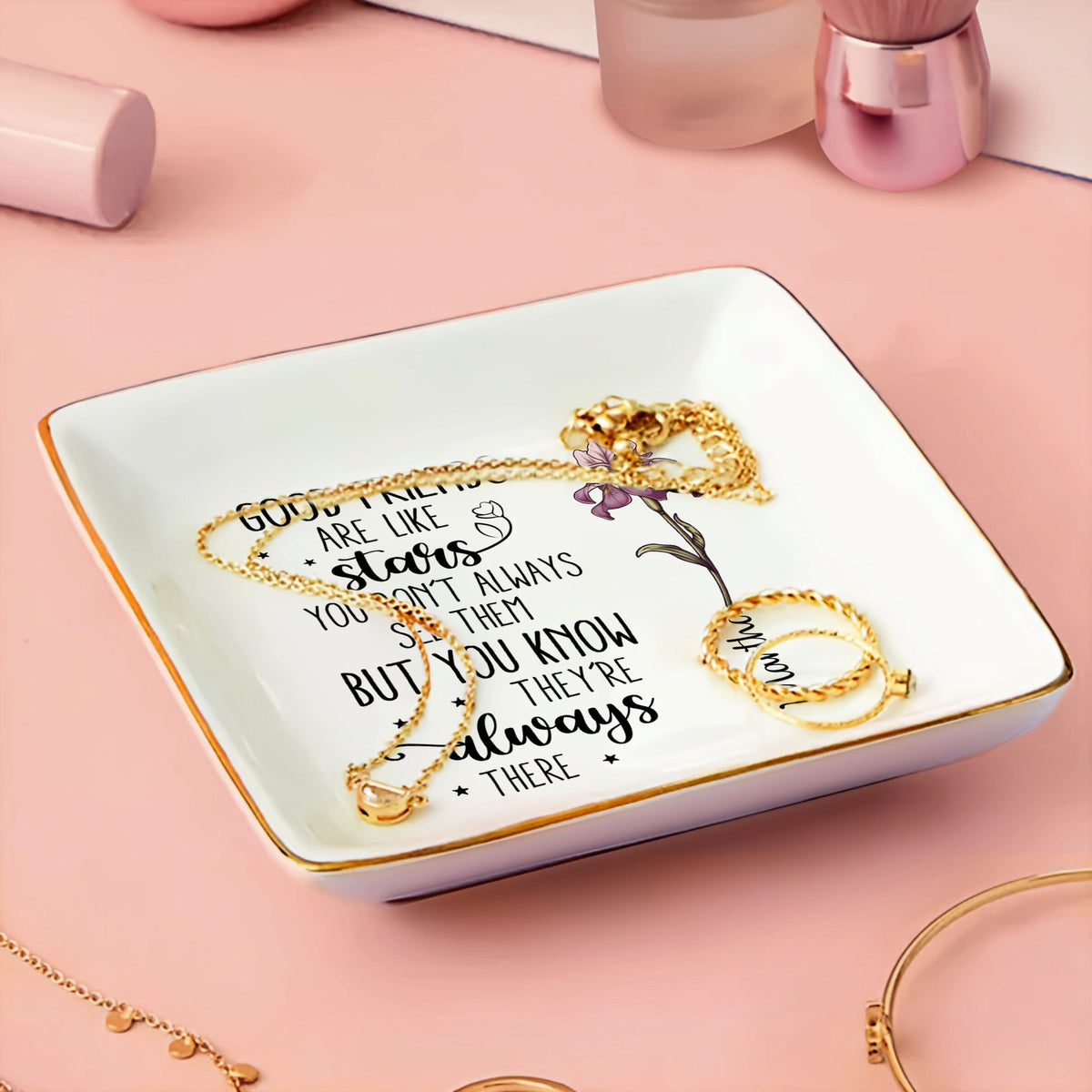 Good Friends Are Like Star - Personalized Ring Dish