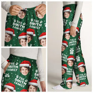 Family - Custom Photo Christmas Gift Family Name - Personalized Pajama Pants