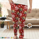 Pet Lovers, Dog Lovers, Cat Lovers, Dog Mom, Dog Dad, Cat Mom, Cat Dad - Custom Photo Best Pet Dad Pet Mom Ever Pawprints Pattern - Personalized Pajama Pants