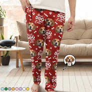 Pet Lovers, Dog Lovers, Cat Lovers, Dog Mom, Dog Dad, Cat Mom, Cat Dad - Custom Photo Best Pet Dad Pet Mom Ever Pawprints Pattern - Personalized Pajama Pants