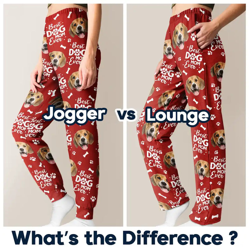 Pet Lovers, Dog Lovers, Cat Lovers, Dog Mom, Dog Dad, Cat Mom, Cat Dad - Custom Photo Best Pet Dad Pet Mom Ever Pawprints Pattern - Personalized Pajama Pants