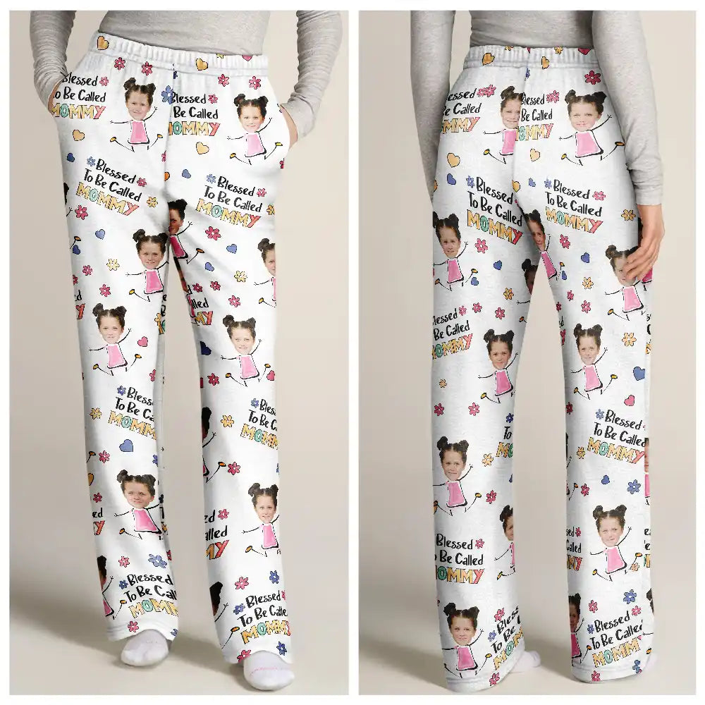 Gift For Grandma, Gift For Mother - Custom Photo Bless To Be Called Grandma Nana - Personalized Pajama Pants