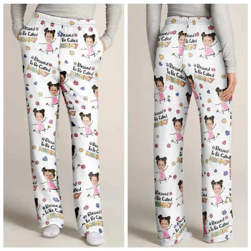 Gift For Grandma, Gift For Mother - Custom Photo Bless To Be Called Grandma Nana - Personalized Pajama Pants