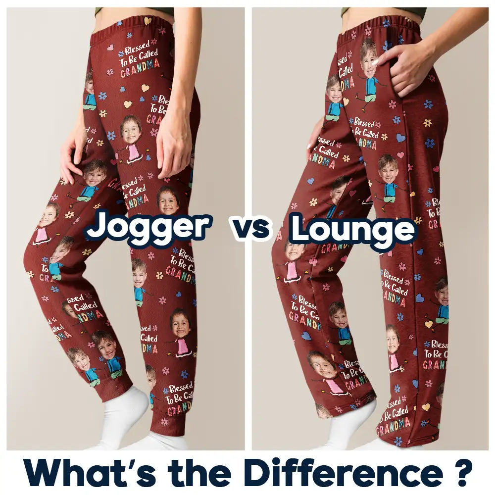 Gift For Grandma, Gift For Mother - Custom Photo Bless To Be Called Grandma Nana - Personalized Pajama Pants