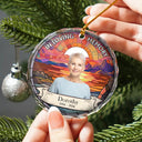 Pet Lovers, Dog Lovers, Cat Lovers - Custom Photo I'm Always With You Memorial - Personalized Circle Glass Ornament