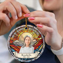 Pet Lovers, Dog Lovers, Cat Lovers - Custom Photo I'm Always With You Memorial - Personalized Circle Glass Ornament