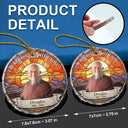 Pet Lovers, Dog Lovers, Cat Lovers - Custom Photo I'm Always With You Memorial - Personalized Circle Glass Ornament