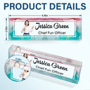 Gift For Bestie, Gift For Sisters, Gifts For Colleagues - Custom Photo Chief Fun Officer - Personalized Desk Name Plate