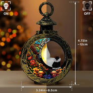 Christmas,Memorial,Sad,Pet Lovers,Dog Lovers,Cat Lovers - In Loving Memory Black Dogs Cats Memorial - Personalized Candlelight Lantern Ornament