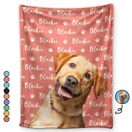 Couverture polaire personnalisée avec photo de chien et chat et nom – Couverture Sherpa 