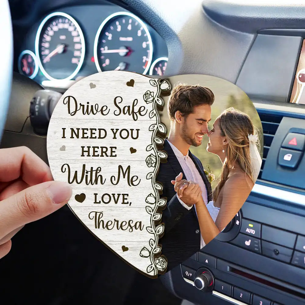 Gift For Couples, Gift For Husband, Gift For Wife, Gift For Boyfriend, Gift For Girlfriend - Custom Photo I Need You Here With Me - Personalized Custom Shaped Car Visor Clip