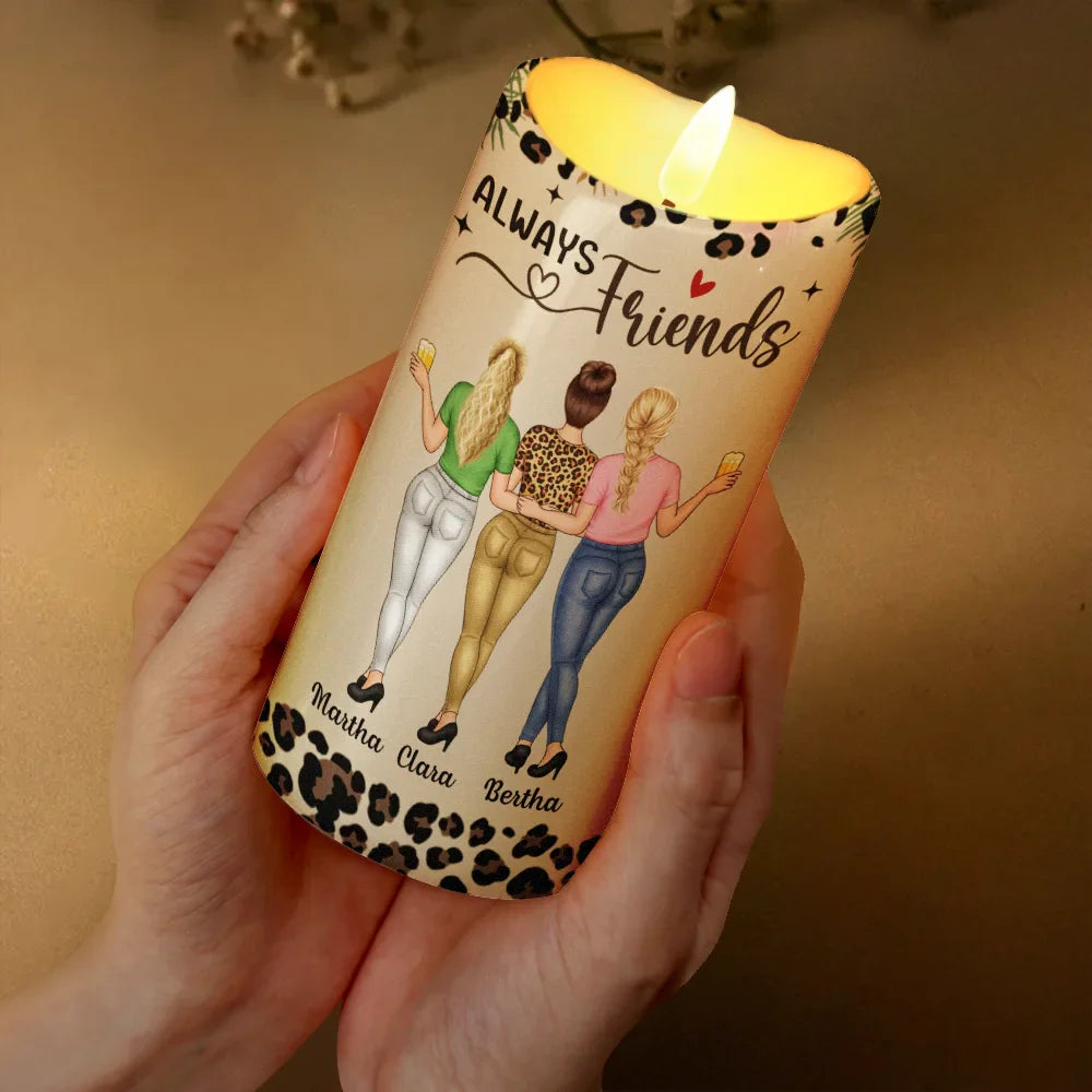 Gift For Bestie, Gift For Sisters - Our Friendship Is Like A Candle - Personalized Flameless LED Candle
