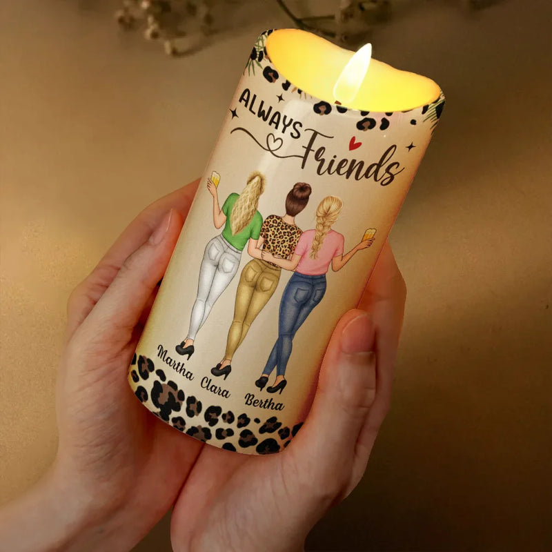 Gift For Bestie, Gift For Sisters - Our Friendship Is Like A Candle - Personalized Flameless LED Candle

