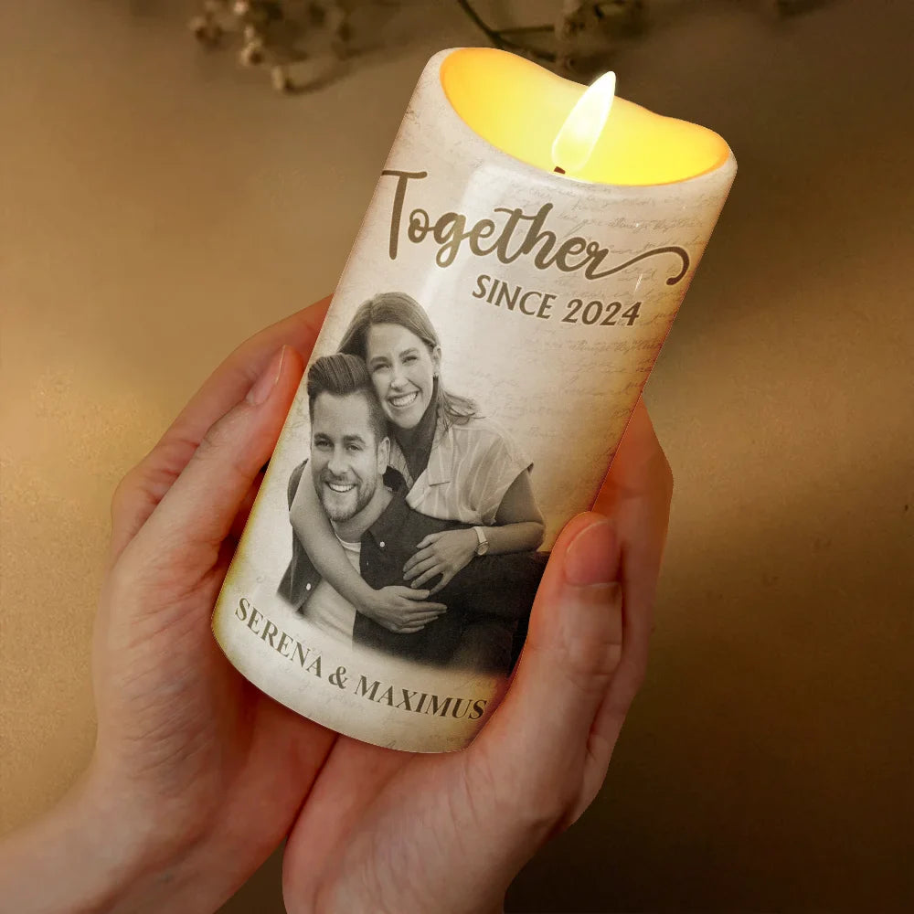 Gift For Couples, Gift For Husband, Gift For Wife, Gift For Girlfriend, Gift For Boyfriend - Custom Photo My Favorite Place In All The World - Personalized Flameless LED Candle