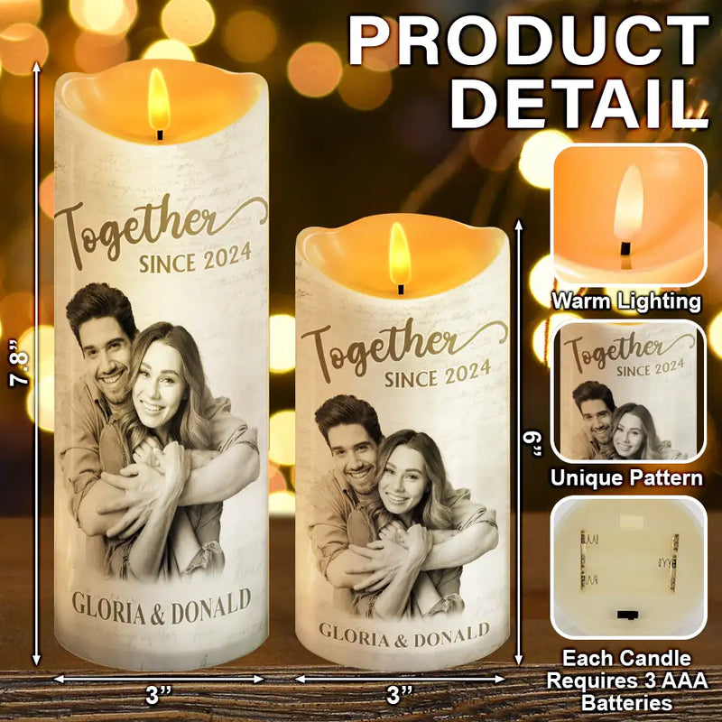 Gift For Couples, Gift For Husband, Gift For Wife, Gift For Girlfriend, Gift For Boyfriend - Custom Photo My Favorite Place In All The World - Personalized Flameless LED Candle