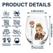 Gift For Yourself, Gift For Women - Birth Flower You Are Amazing And Strong - Personalized Stemless Wine Glass