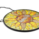 Happy,Gift For Grandma,Gift For Mother,Gift For Women,Gift For Wife - Nana Auntie Mom Family Sunflower - Personalized Stained Glass Window Hanging Suncatcher