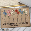 Gift For Grandma, Gift For Women, Gift For Mother - Grandma's Garden Birth Flowers - Personalized Doormat
