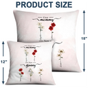 Gift For Grandma, Gift For Women, Gift For Mother - First Mom Now Grandma Birth Flowers - Personalized Pillow
