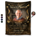 Memorial, Family - Custom Photo A Hug From Heaven Family Memorial - Personalized Fleece Blanket, Sherpa Blanket
