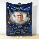Memorial, Family - Custom Photo A Hug From Heaven Family Memorial - Personalized Fleece Blanket, Sherpa Blanket
