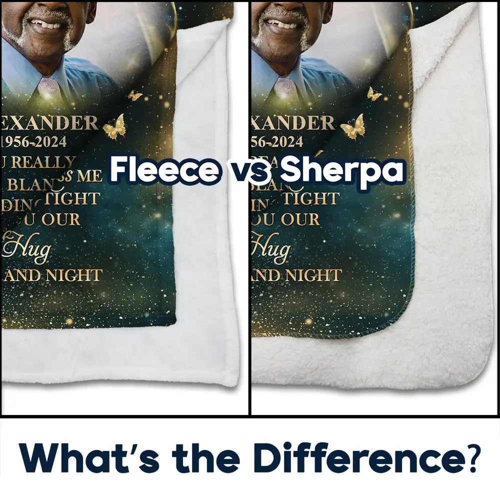 Memorial, Family - Custom Photo A Hug From Heaven Family Memorial - Personalized Fleece Blanket, Sherpa Blanket
