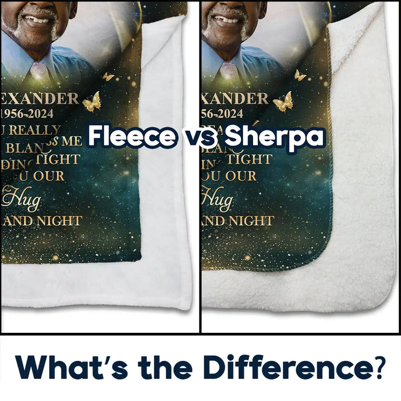 Memorial, Family - Custom Photo A Hug From Heaven Family Memorial - Personalized Fleece Blanket, Sherpa Blanket
