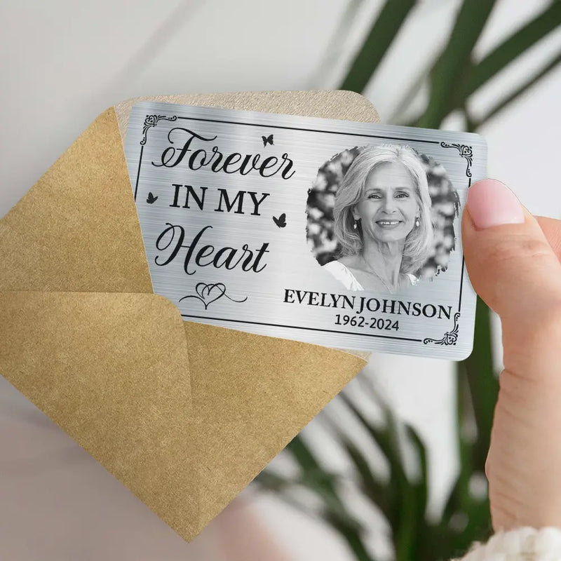 Memorial, Family - Custom Photo I Will Carry You Until I Can See You Again - Personalized Aluminum Wallet Card