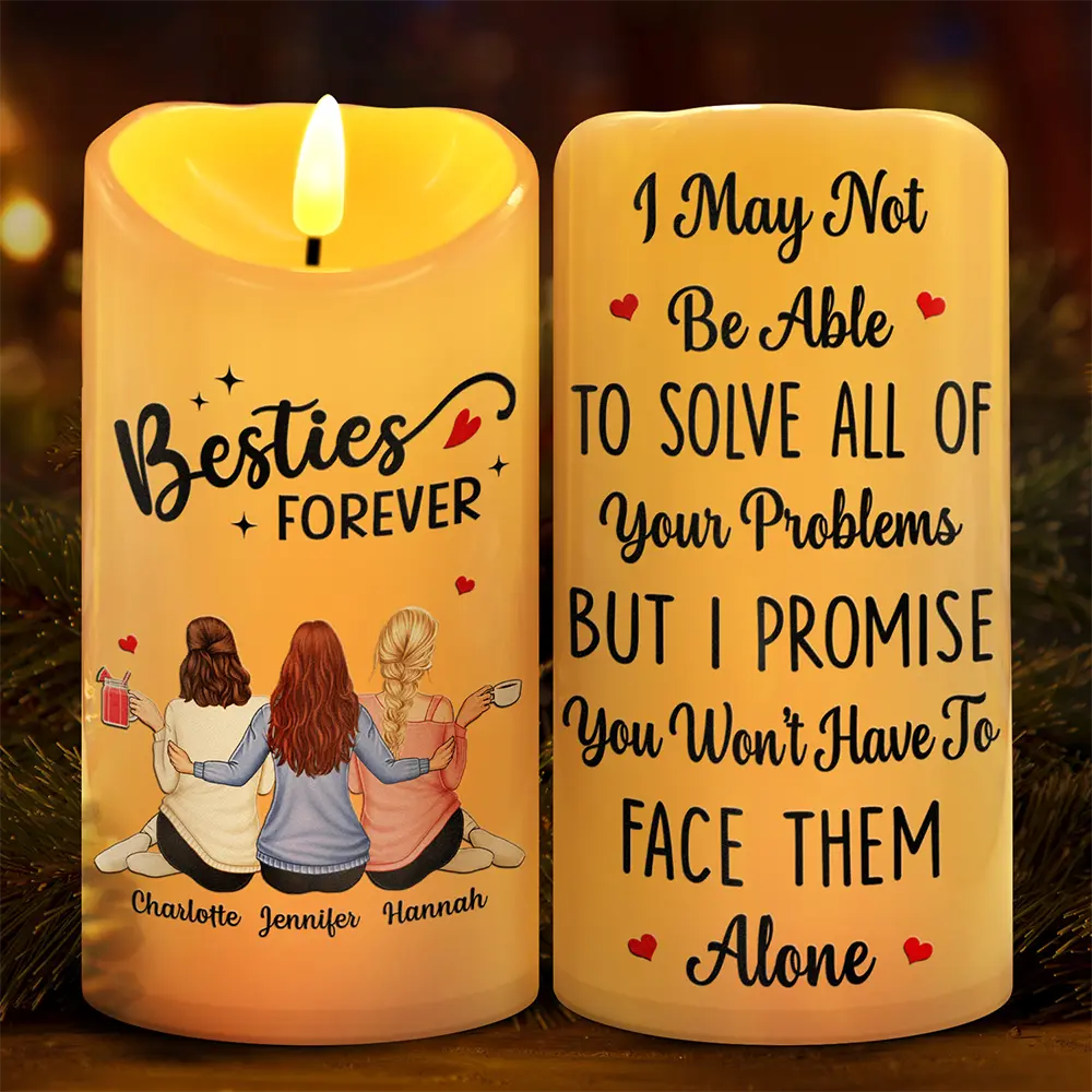 I Promise You Won't Have To Face Them Alone - Personalized Flameless LED Candle
