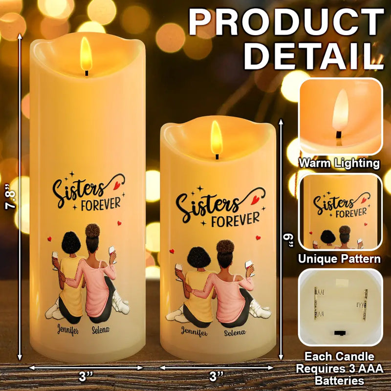 Gift For Bestie, Gift For Sisters - I Promise You Won't Have To Face Them Alone - Personalized Flameless LED Candle