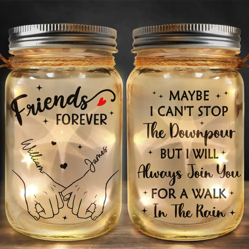 Gift For Bestie, Gift For Sisters - I Promise You Won't Have To Face Them Alone - Personalized Mason Jar Light