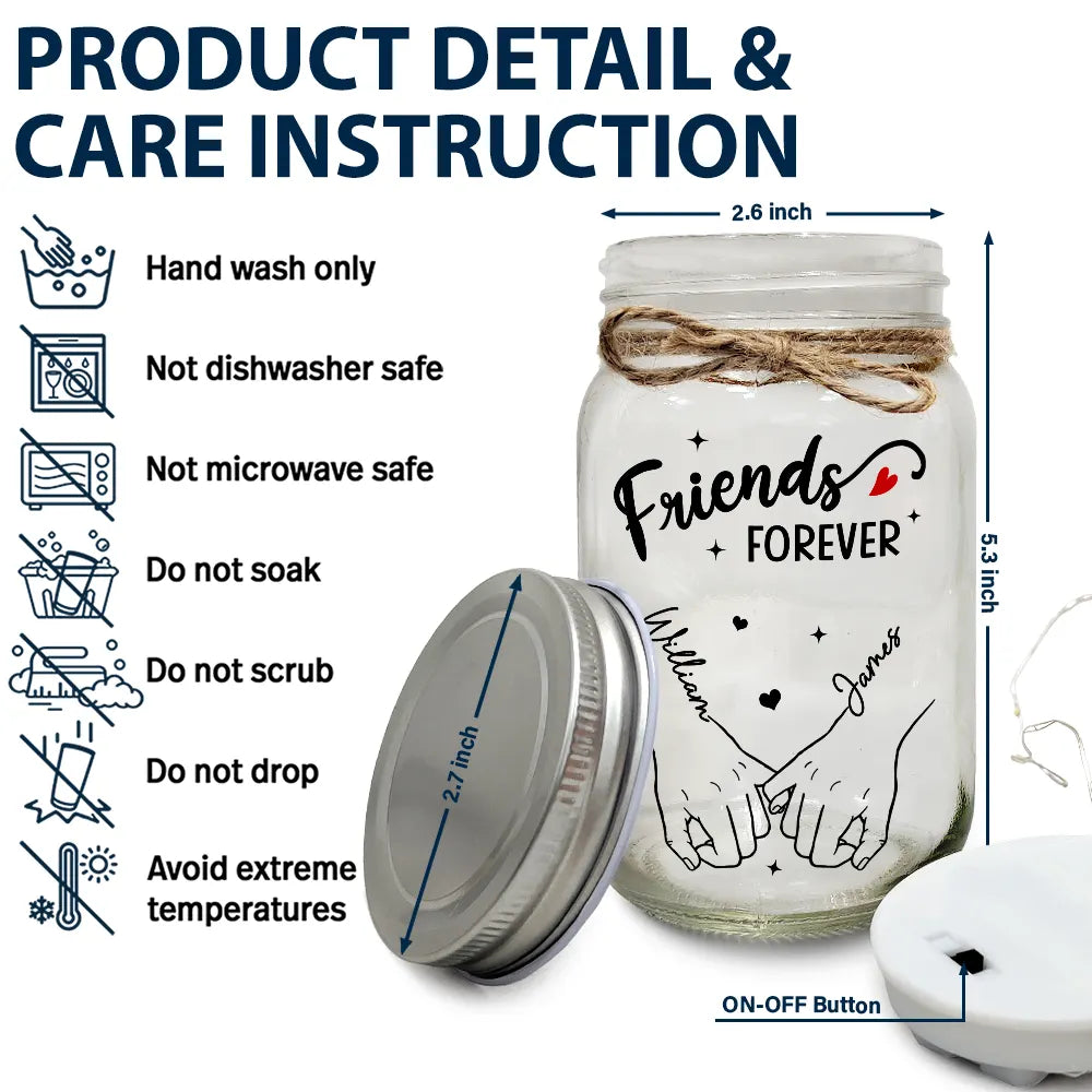 Gift For Bestie, Gift For Sisters - I Promise You Won't Have To Face Them Alone - Personalized Mason Jar Light