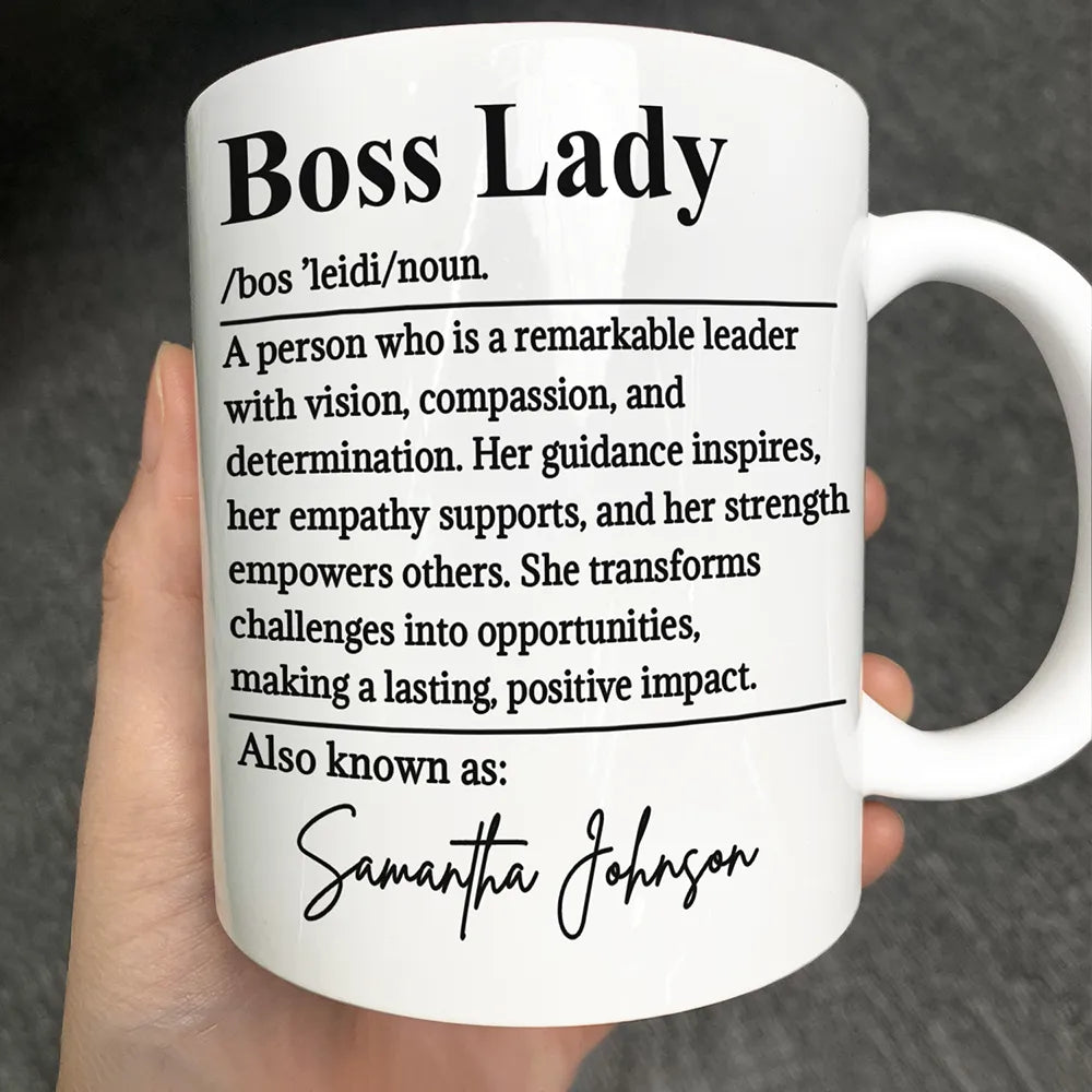 Gifts For Colleagues,Happy - Boss Lady Who Is Remarkable Leader - Personalized Mug
