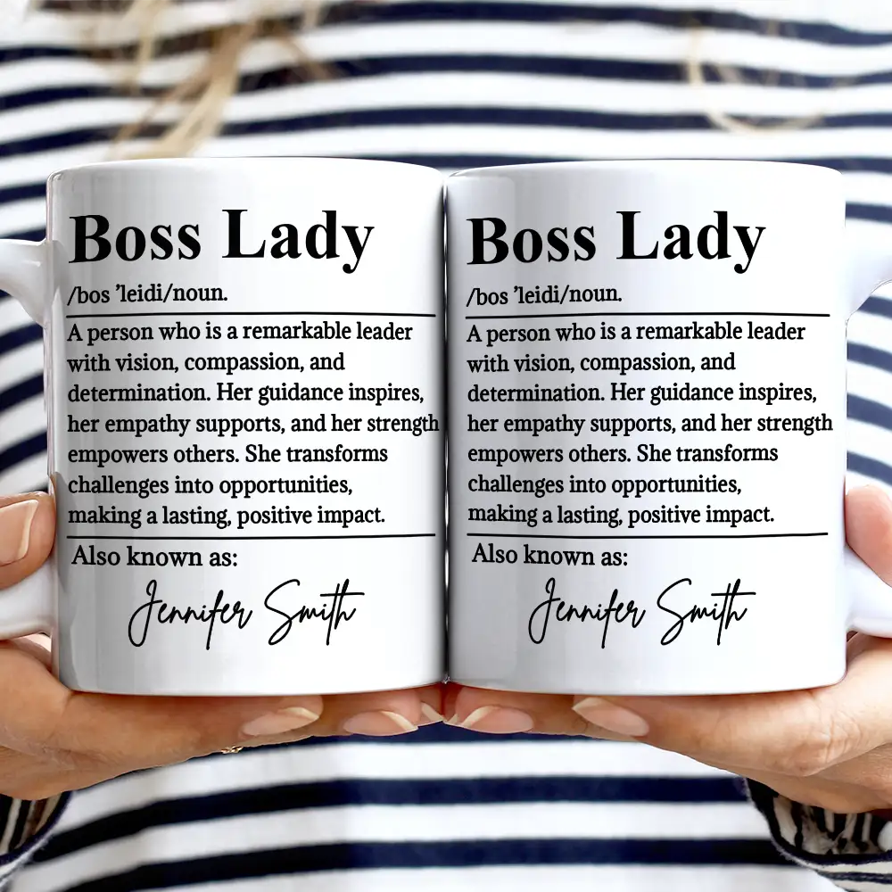 Gifts For Colleagues,Happy - Boss Lady Who Is Remarkable Leader - Personalized Mug