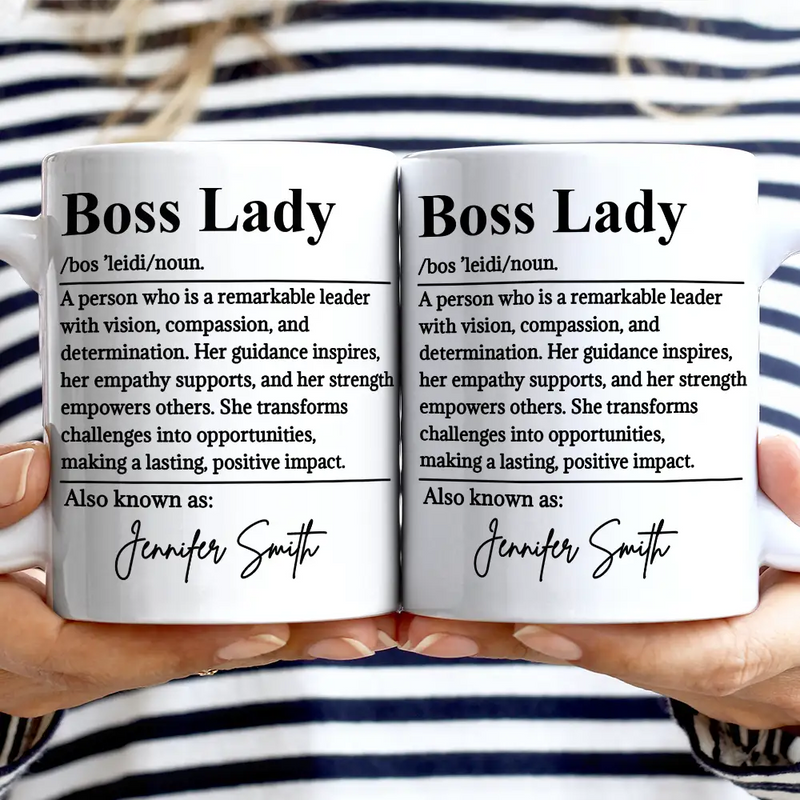 Gifts For Colleagues,Happy - Boss Lady Who Is Remarkable Leader - Personalized Mug
