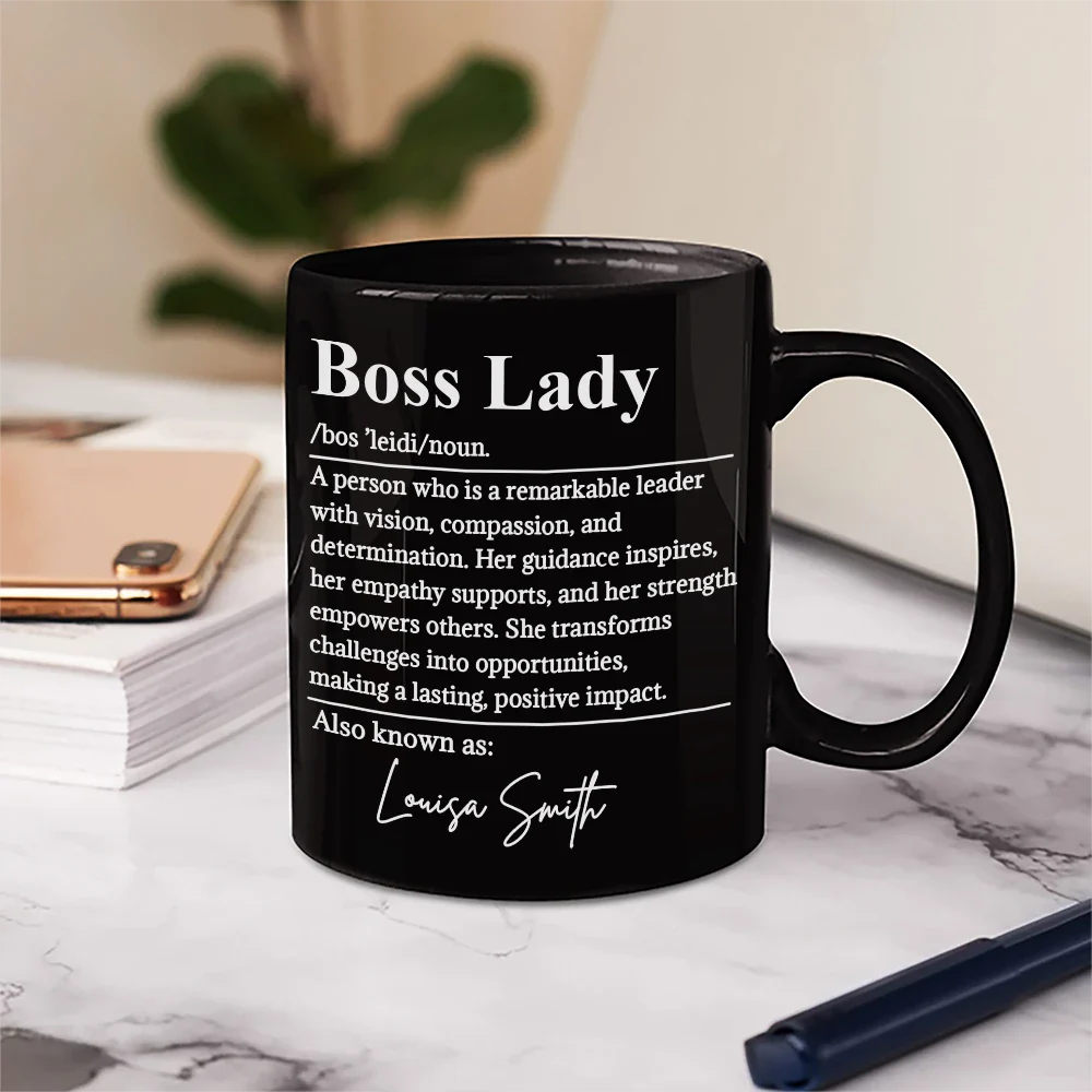Gifts For Colleagues,Happy - Boss Lady Who Is Remarkable Leader - Personalized Mug