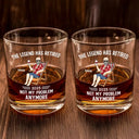 Retirement, Gift For Grandparents, Parents, Gift For Yourself, Gift For Men, Gift For Women, Gifts For Colleagues - What Day Is Today Who Cares I'm Retired - Personalized Whiskey Glass