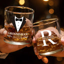 Gift For Brothers, Gift For Bestie, Wedding - Groomsman Monogram Name - Personalized Whiskey Glass