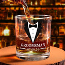 Gift For Brothers, Gift For Bestie, Wedding - Groomsman Monogram Name - Personalized Whiskey Glass