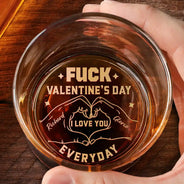 Love,Gift For Husband,Gift For Wife,Gift For Boyfriend,Gift For Girlfriend,Gift For Couples - I Love You Everyday - Personalized Engraved Whiskey Glass